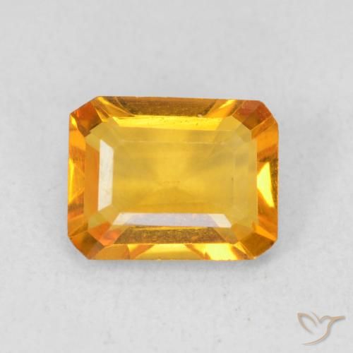 1.23ct Natural Dark Orange-Gold Citrine, Emerald Cut, VVS