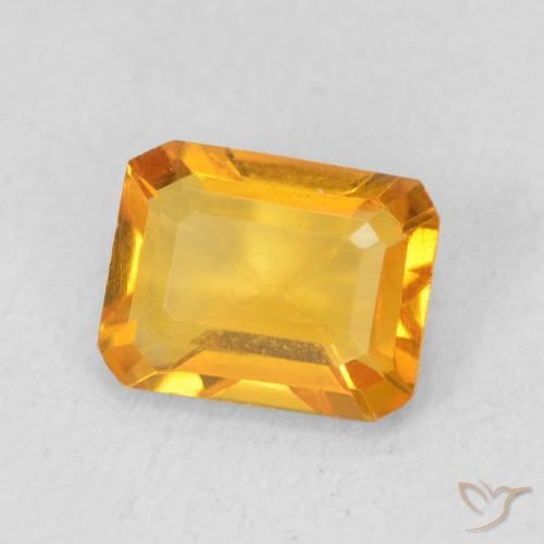1.23 ct Golden Citrine Stone, Natural Citrine in Octagon Step Cut Shape for Sale