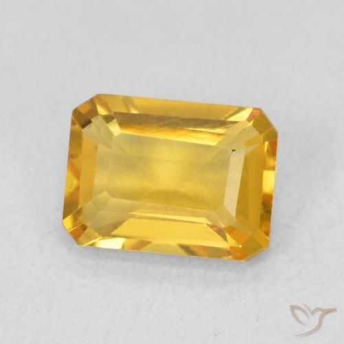 1.30 ct Golden Citrine Stone, Natural Citrine in Octagon Step Cut Shape for Sale