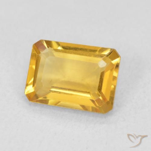 1.24 ct Golden Citrine Stone, Natural Citrine in Octagon Step Cut Shape for Sale