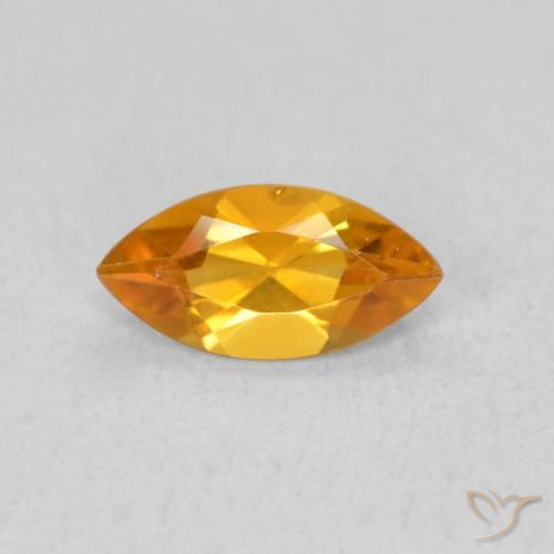 0.47ct Natural Apricot Orange Citrine, Marquise, VVS-VS