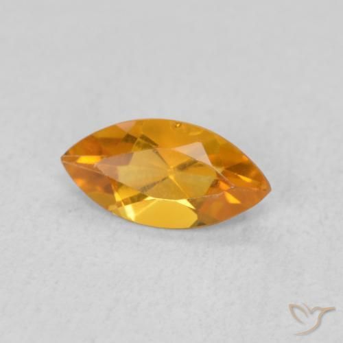 0.47 ct Orange Citrine Stone, Natural Citrine in Marquise Facet Shape for Sale