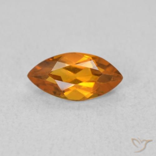0.54ct Natural Apricot Orange Citrine, Marquise, VVS-VS, Photo A