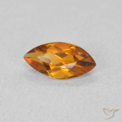 0.54 ct Orange Citrine Stone, Natural Citrine in Marquise Facet Shape for Sale
