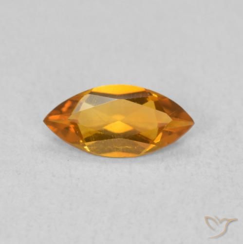 0.40ct Natural Medium Orange Citrine, Marquise, VS