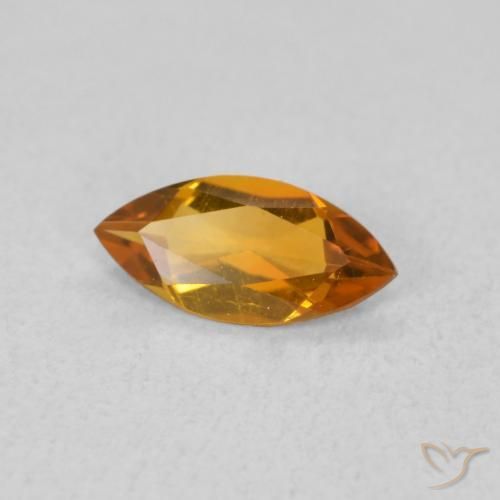 0.40 ct Orange Citrine Stone, Natural Citrine in Marquise Facet Shape for Sale