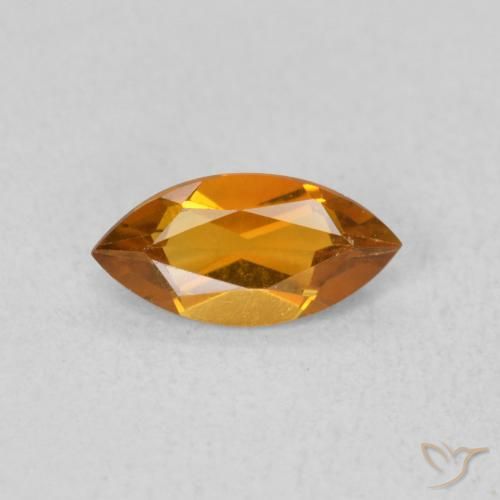 0.47ct Natural Deep Orange Citrine, Marquise, VVS-VS