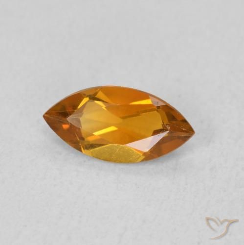 0.47 ct Orange Citrine Stone, Natural Citrine in Marquise Facet Shape for Sale