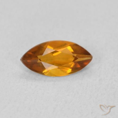 0.47ct Natural Medium Orange Citrine, Marquise, VVS-VS