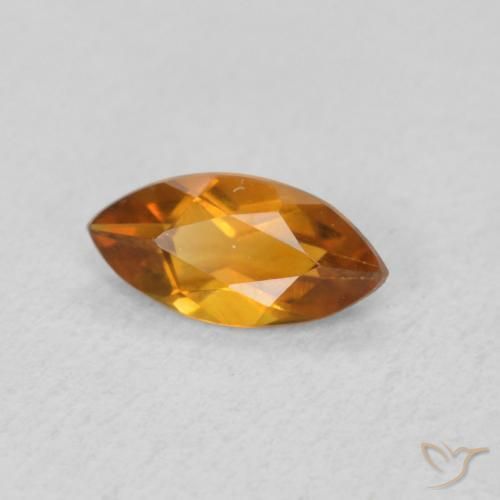 0.47 ct Orange Citrine Stone, Natural Citrine in Marquise Facet Shape for Sale