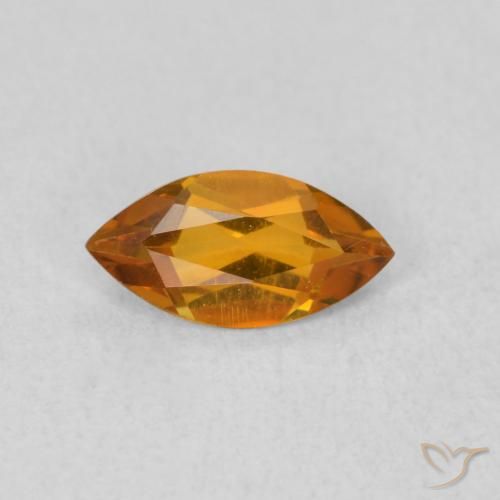 0.50ct Natural Medium Orange Citrine, Marquise, VVS-VS