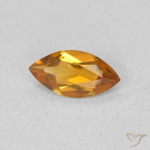 0.50 ct Orange Citrine Stone, Natural Citrine in Marquise Facet Shape for Sale