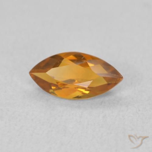 0.54 ct Orange Citrine Stone, Natural Citrine in Marquise Facet Shape for Sale