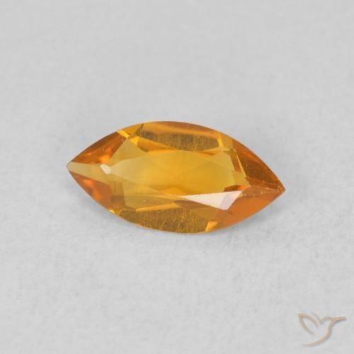 0.42 ct Orange Citrine Stone, Natural Citrine in Marquise Facet Shape for Sale