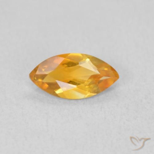 0.45ct Natural Medium Orange Citrine, Marquise, VVS-VS