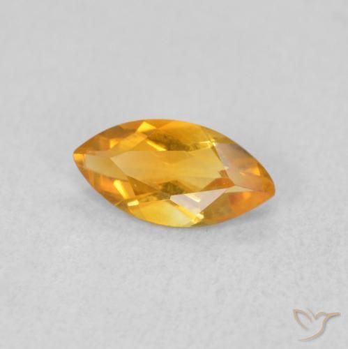 0.45 ct Golden Citrine Stone, Natural Citrine in Marquise Facet Shape for Sale