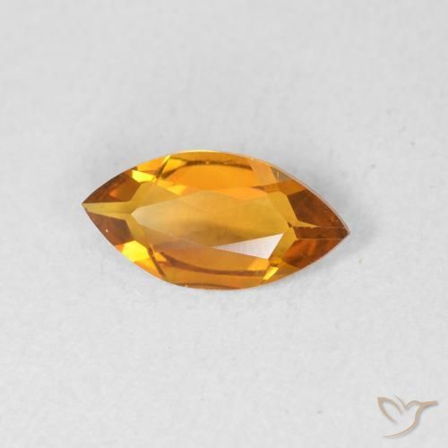 0.45 ct Golden Citrine Stone, Natural Citrine in Marquise Facet Shape for Sale