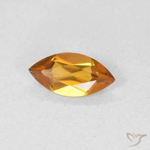 0.48 ct Golden Citrine Stone, Natural Citrine in Marquise Facet Shape for Sale
