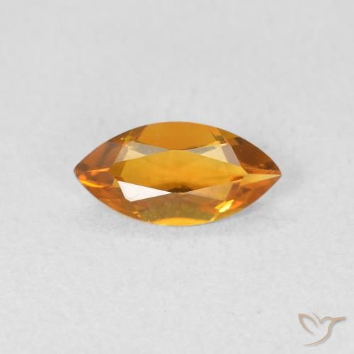 0.42ct Natural Deep Orange-Gold Citrine, Marquise, VVS
