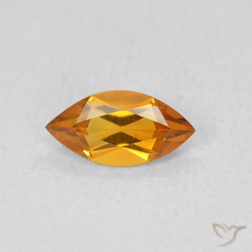 0.53ct Natural Deep Orange-Gold Citrine, Marquise, VVS