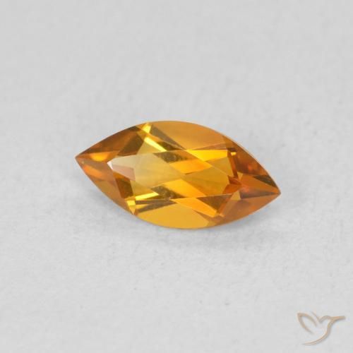 0.53 ct Golden Citrine Stone, Natural Citrine in Marquise Facet Shape for Sale