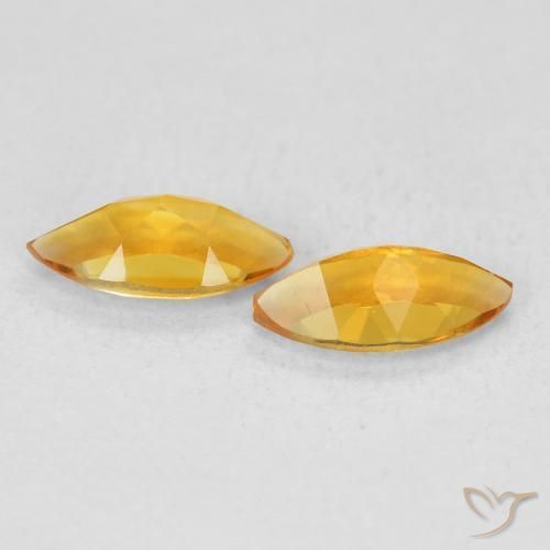 Citrine Gemstones in 8 x 4 mm (calibrated) Size for Sale, Citrine Stones in Gold Color