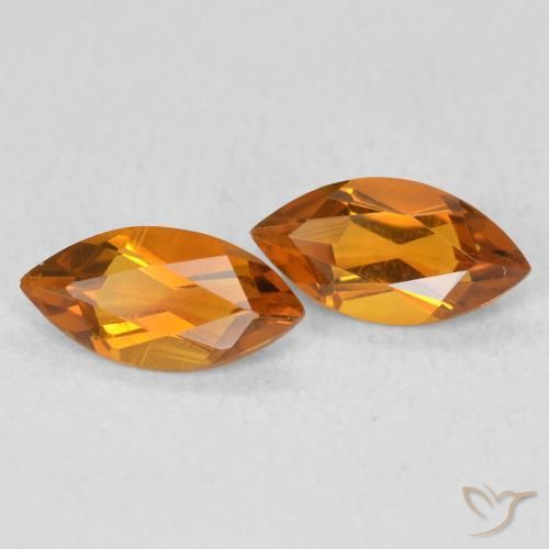 0.96 ctw Orange Citrine Stones, Natural Citrine in Marquise Facet Shape for Sale