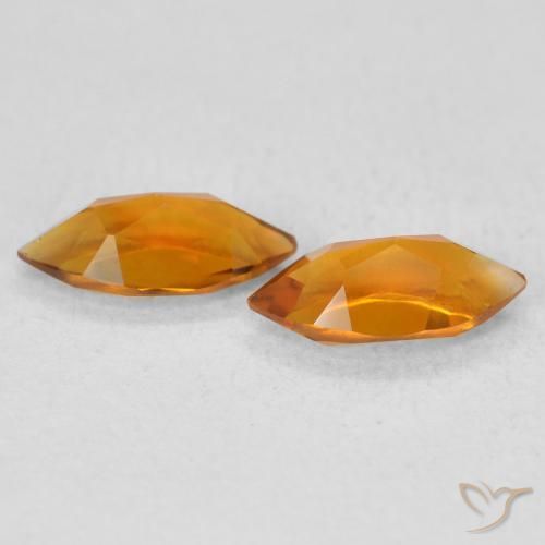 Citrine Gemstones in 8 x 4 mm (calibrated) Size for Sale, Citrine Stones in Medium Orange Color