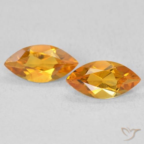 0.96ctw Natural Deep Orange-Gold Citrine, Marquise, VS