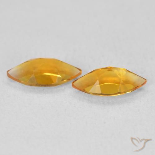 Citrine Gemstones in 8 x 4 mm (calibrated) Size for Sale, Citrine Stones in Deep Orange-Gold Color