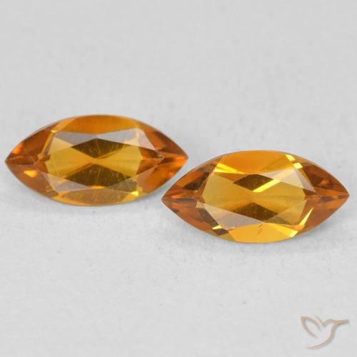 0.89ctw Natural Dark Orange Citrine, Marquise, VS
