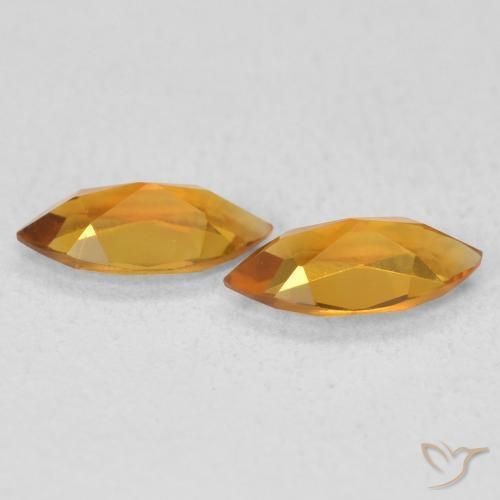 Citrine Gemstones in 8 x 4 mm (calibrated) Size for Sale, Citrine Stones in Dark Orange Color