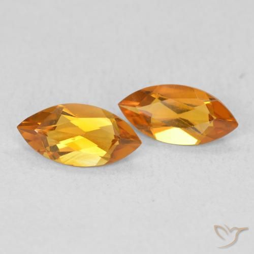 0.91 ctw Golden Citrine Stones, Natural Citrine in Marquise Facet Shape for Sale