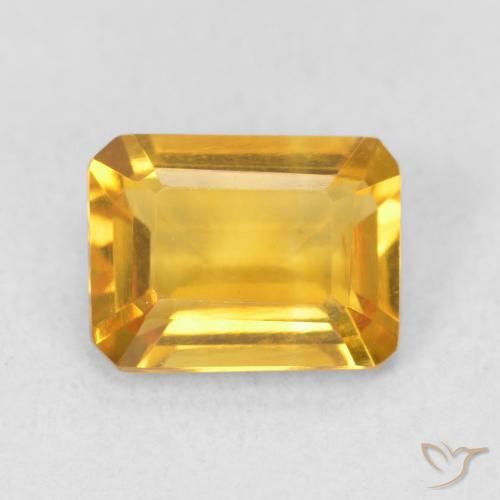 1.44ct Natural Golden Orange Citrine, Emerald Cut, VVS-VS
