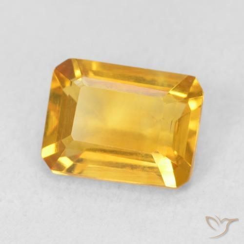 1.44 ct Golden Citrine Stone, Natural Citrine in Octagon Step Cut Shape for Sale