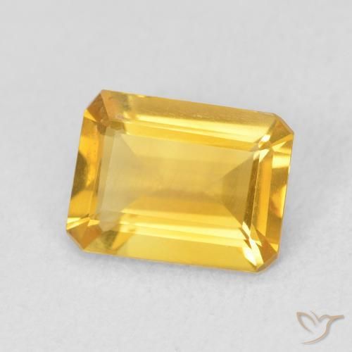 1.14 ct Golden Citrine Stone, Natural Citrine in Octagon Step Cut Shape for Sale