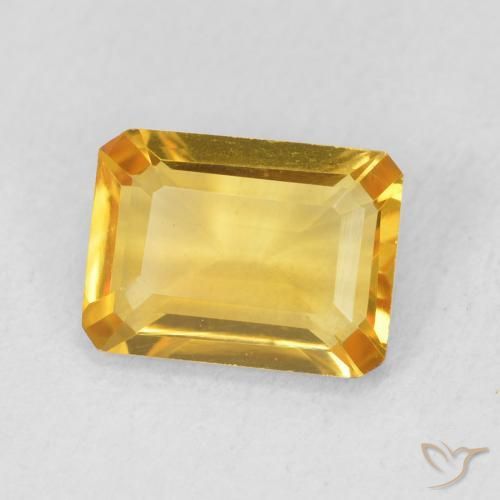 1.22 ct Golden Citrine Stone, Natural Citrine in Octagon Step Cut Shape for Sale