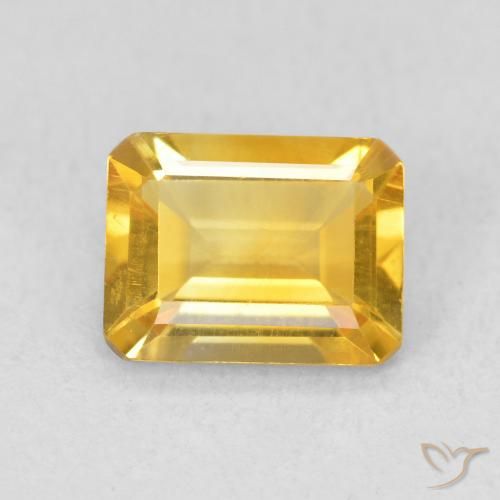 1.21ct Natural Golden Citrine, Emerald Cut, VS