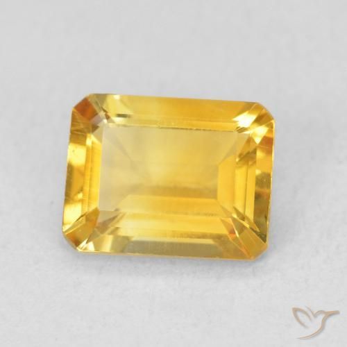 1.21 ct Golden Citrine Stone, Natural Citrine in Octagon Step Cut Shape for Sale