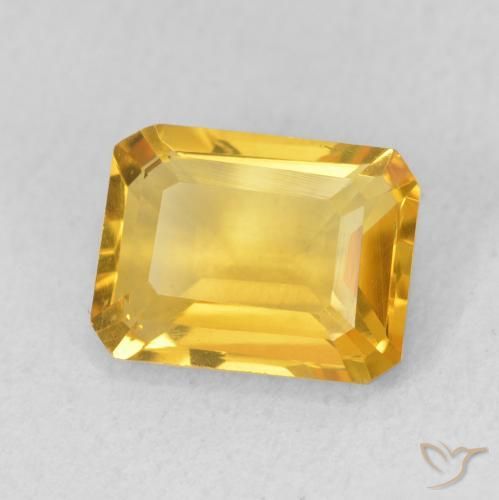 1.51 ct Golden Citrine Stone, Natural Citrine in Octagon Step Cut Shape for Sale
