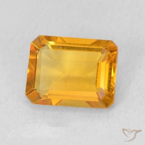 1.40 ct Golden Citrine Stone, Natural Citrine in Octagon Step Cut Shape for Sale
