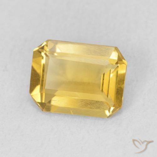 1.12 ct Golden Citrine Stone, Natural Citrine in Octagon Step Cut Shape for Sale