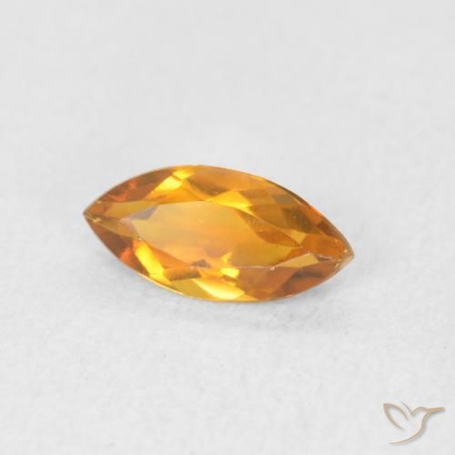 0.46 ct Golden Citrine Stone, Natural Citrine in Marquise Facet Shape for Sale