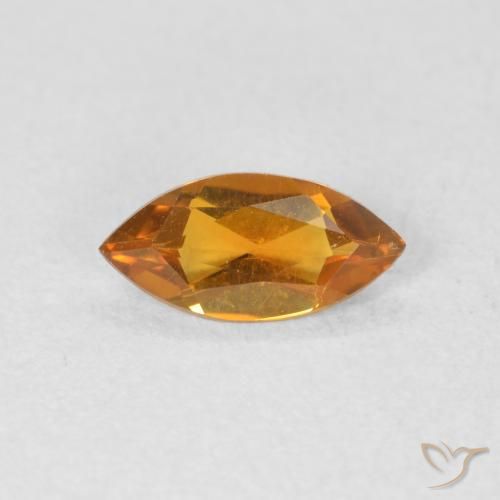 0.43ct Natural Medium Orange Citrine, Marquise, VVS-VS