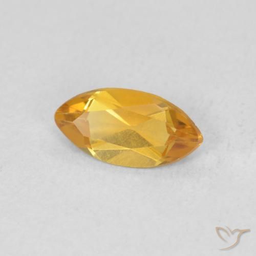 0.46 ct Golden Citrine Stone, Natural Citrine in Marquise Facet Shape for Sale