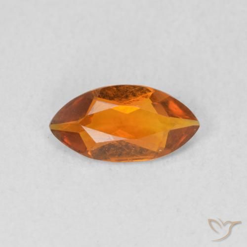 0.43ct Natural Medium Orange Citrine, Marquise, VVS-VS