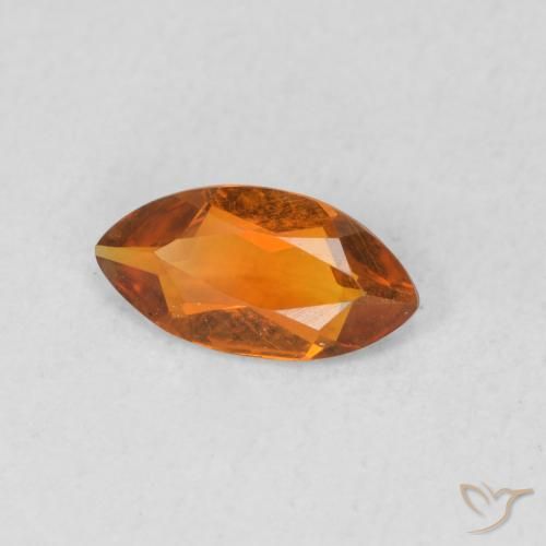 0.43 ct Orange Citrine Stone, Natural Citrine in Marquise Facet Shape for Sale