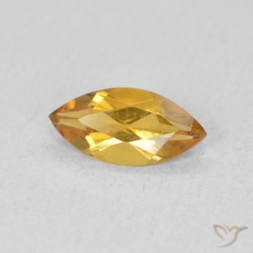 0.46 ct Golden Citrine Stone, Natural Citrine in Marquise Facet Shape for Sale