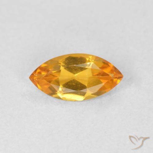 0.44ct Natural Deep Orange-Gold Citrine, Marquise, VVS-VS