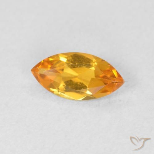 0.44 ct Golden Citrine Stone, Natural Citrine in Marquise Facet Shape for Sale